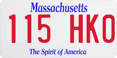 MA license plate 115HK0