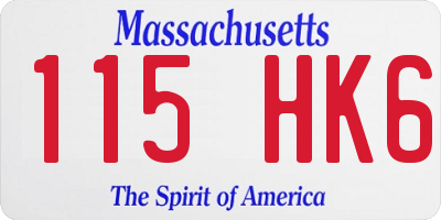 MA license plate 115HK6