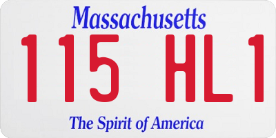 MA license plate 115HL1