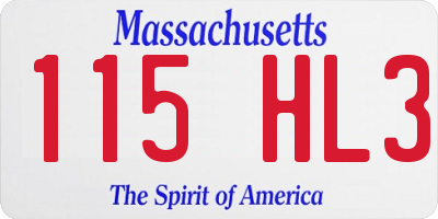 MA license plate 115HL3