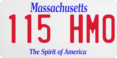 MA license plate 115HM0