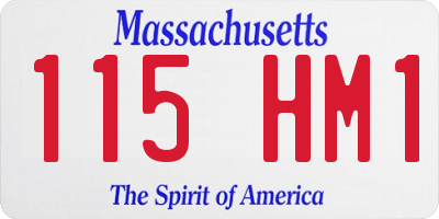 MA license plate 115HM1