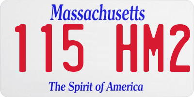 MA license plate 115HM2