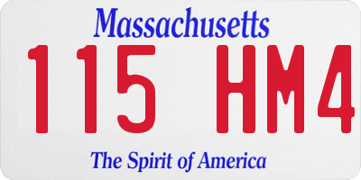 MA license plate 115HM4