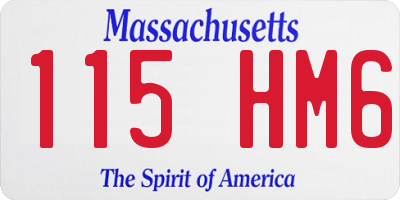 MA license plate 115HM6
