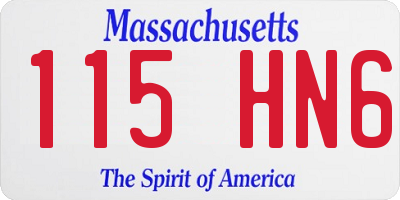 MA license plate 115HN6