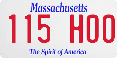 MA license plate 115HO0