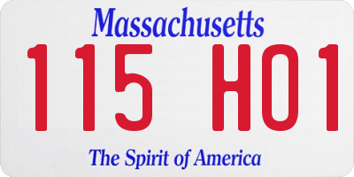 MA license plate 115HO1