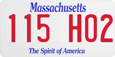 MA license plate 115HO2