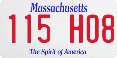 MA license plate 115HO8