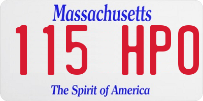 MA license plate 115HP0