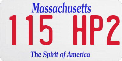 MA license plate 115HP2
