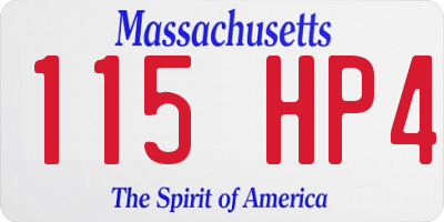 MA license plate 115HP4