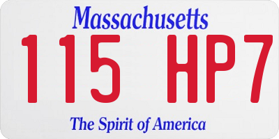 MA license plate 115HP7
