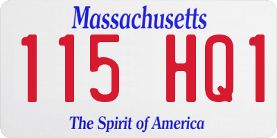 MA license plate 115HQ1