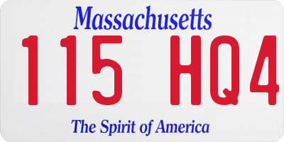 MA license plate 115HQ4