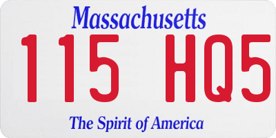 MA license plate 115HQ5