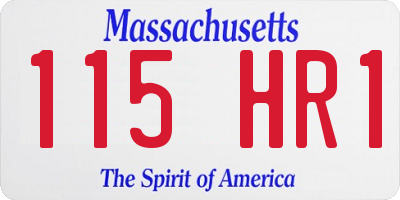 MA license plate 115HR1