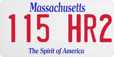 MA license plate 115HR2