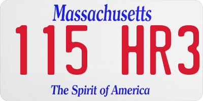 MA license plate 115HR3