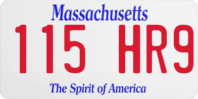 MA license plate 115HR9