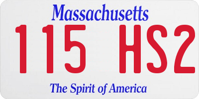 MA license plate 115HS2