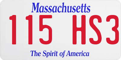 MA license plate 115HS3