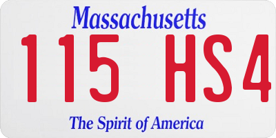 MA license plate 115HS4