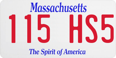 MA license plate 115HS5