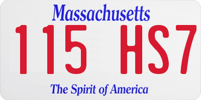 MA license plate 115HS7