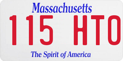 MA license plate 115HT0