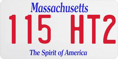 MA license plate 115HT2