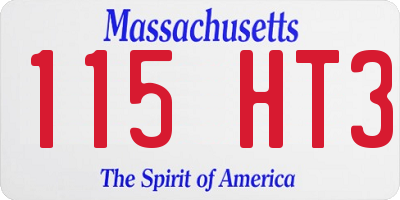 MA license plate 115HT3