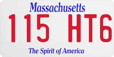 MA license plate 115HT6