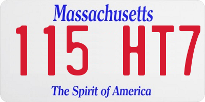 MA license plate 115HT7