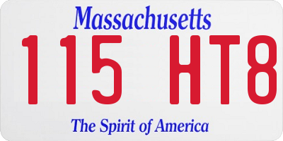MA license plate 115HT8