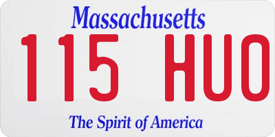 MA license plate 115HU0