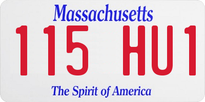 MA license plate 115HU1
