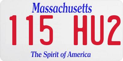 MA license plate 115HU2