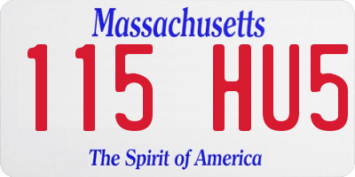 MA license plate 115HU5