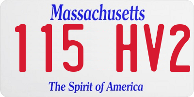 MA license plate 115HV2