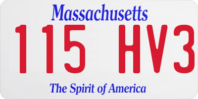 MA license plate 115HV3