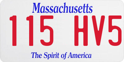 MA license plate 115HV5