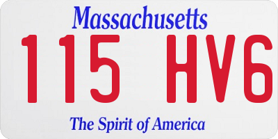 MA license plate 115HV6