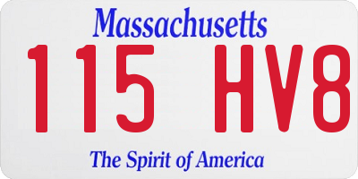 MA license plate 115HV8