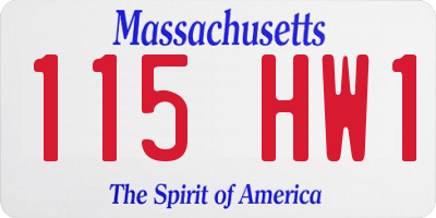 MA license plate 115HW1