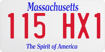 MA license plate 115HX1