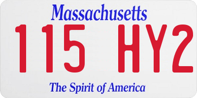 MA license plate 115HY2