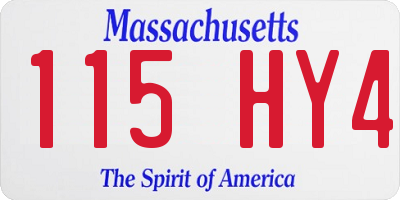 MA license plate 115HY4