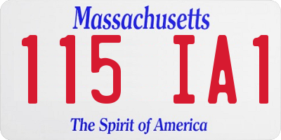 MA license plate 115IA1